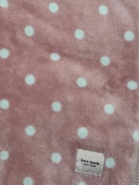 kate spade Pink Polka Dot Plush Throw